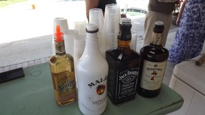 Full bottles waiting to be emptied