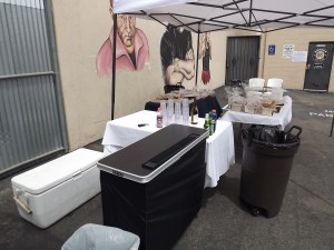 Portable bar set up in North Hollywood