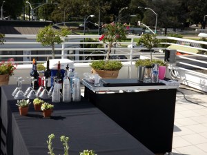 Portable bar setup in Beverly Hills