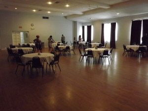 Setting up the party inside club