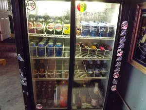 Well stocked beer refrigerator