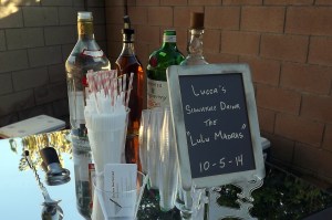 Mirrored bar and drink menu at Porter Ranch