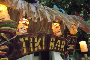 Fully decorated tiki bar