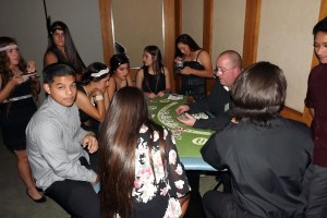 Blackjack table at Sweet 16 party