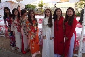 Pretty girls in traditional dresses