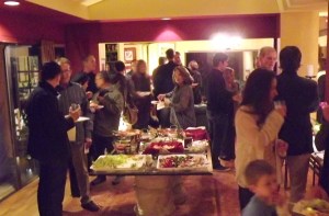 Guests mingle on New Year's Day