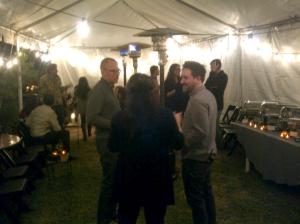 Backyard tent setup for party