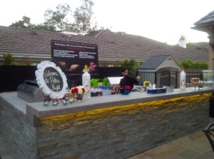 Outdoor bar at La Canada home