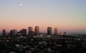 View of Century City at dusk